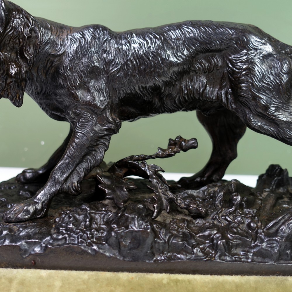 19TH C BRONZE OF A GUN DOG View IV