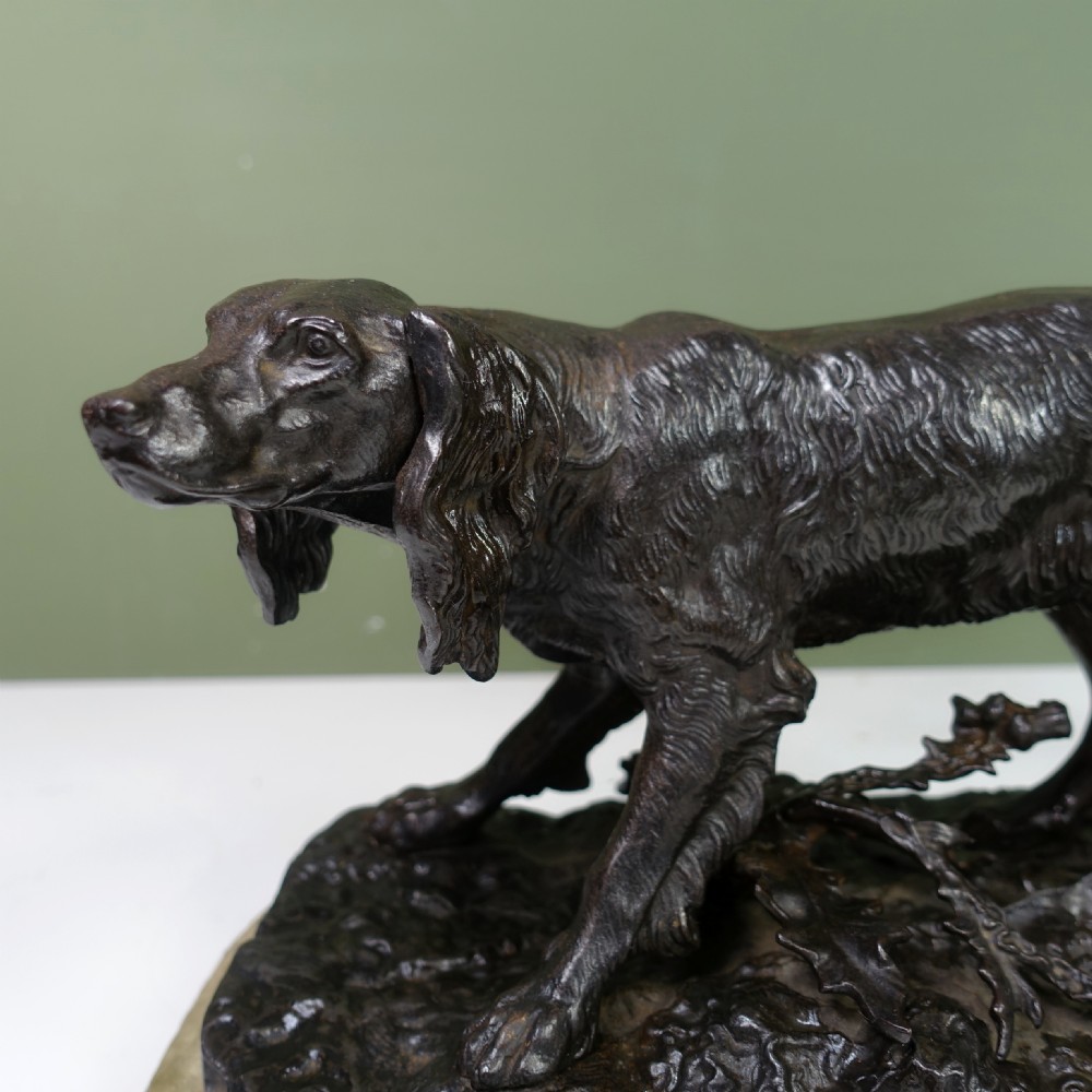 19TH C BRONZE OF A GUN DOG View V