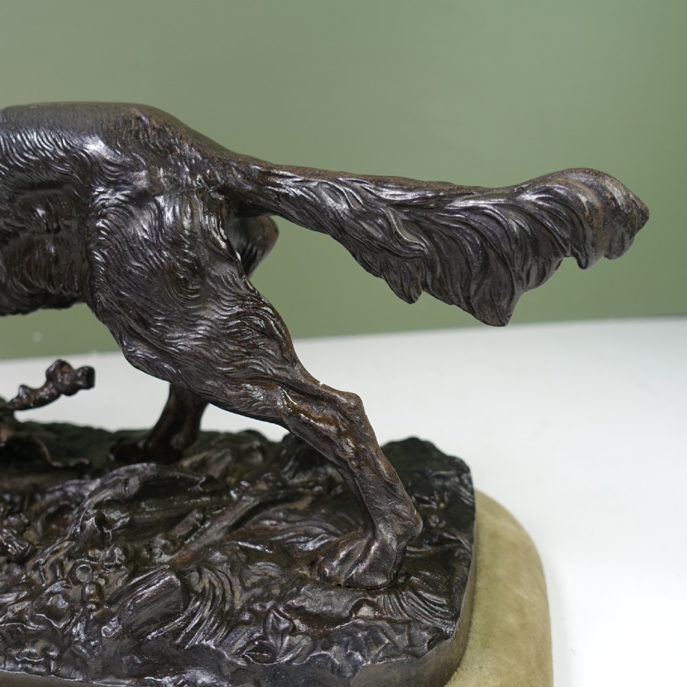 19TH C BRONZE OF A GUN DOG View VI
