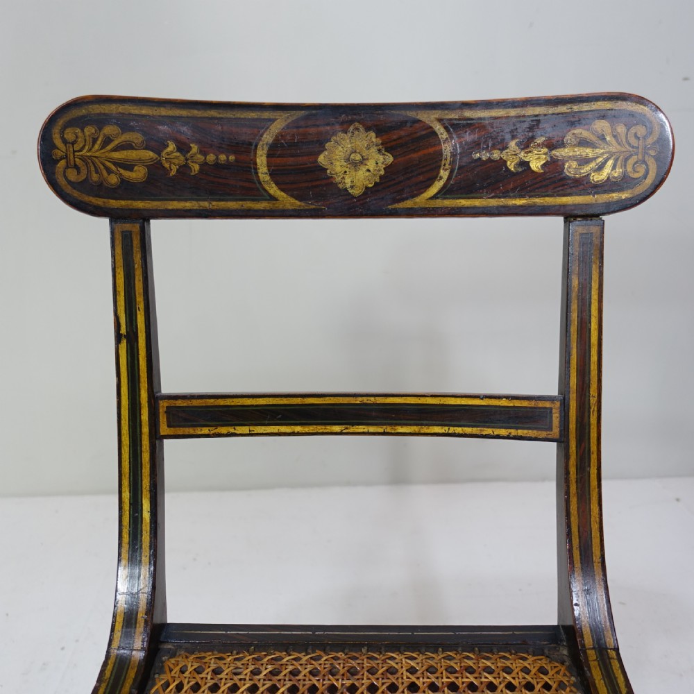 SET OF SIX SIMULATED ROSEWOOD & PAINTED CHAIRS View IV