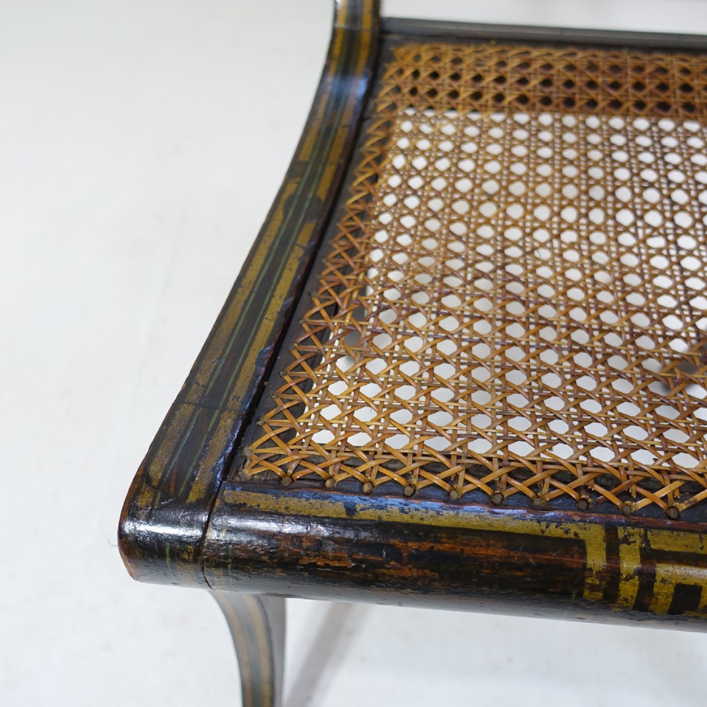 SET OF SIX SIMULATED ROSEWOOD & PAINTED CHAIRS View V