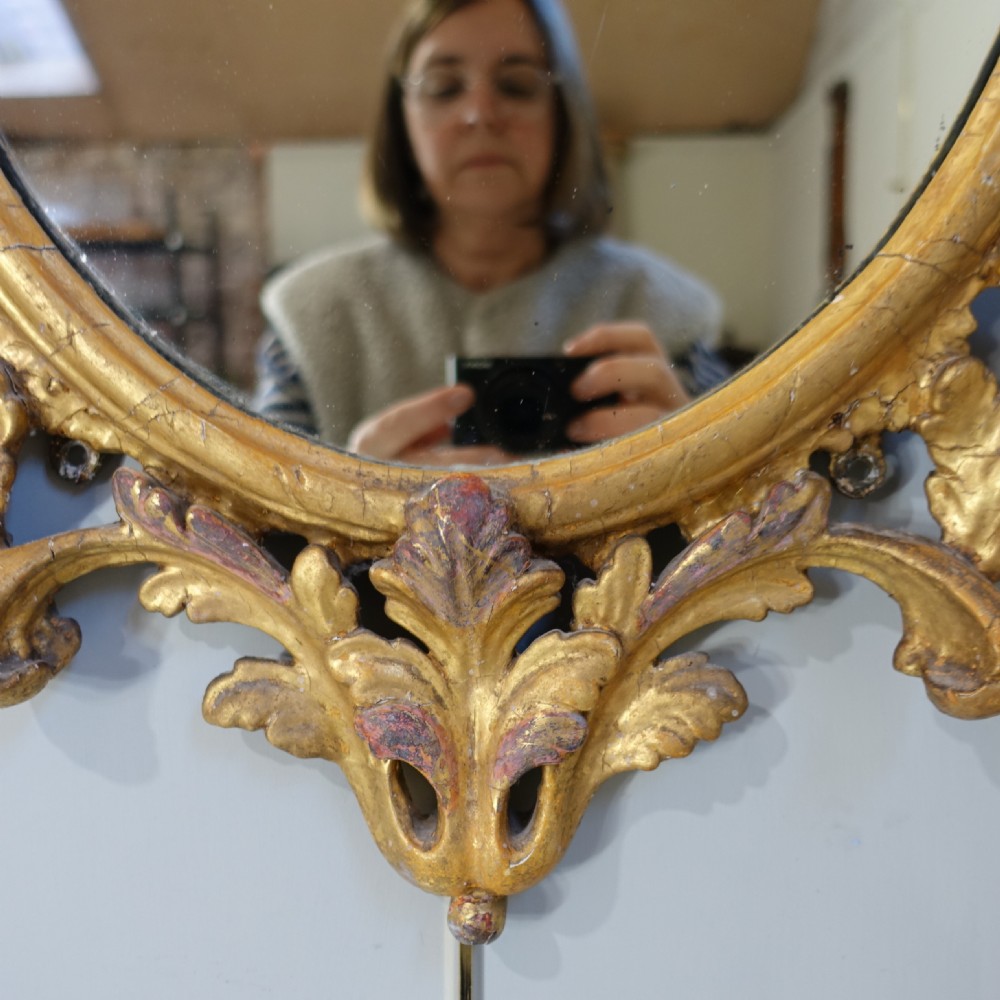 LATE 18TH C CARVED GILT WOOD MIRROR View III