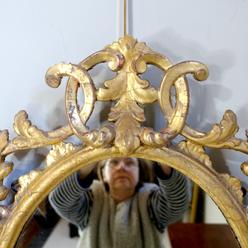 LATE 18TH C CARVED GILT WOOD MIRROR View IV