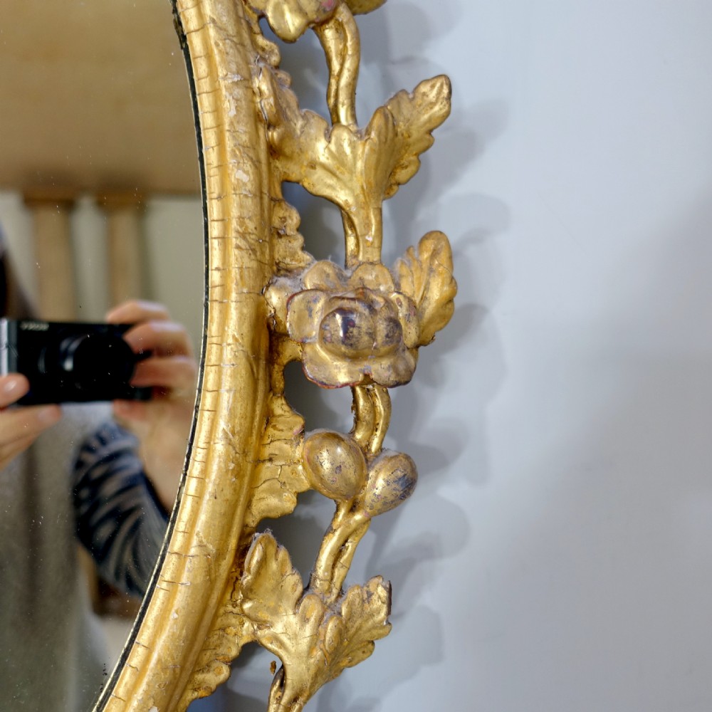 LATE 18TH C CARVED GILT WOOD MIRROR View V