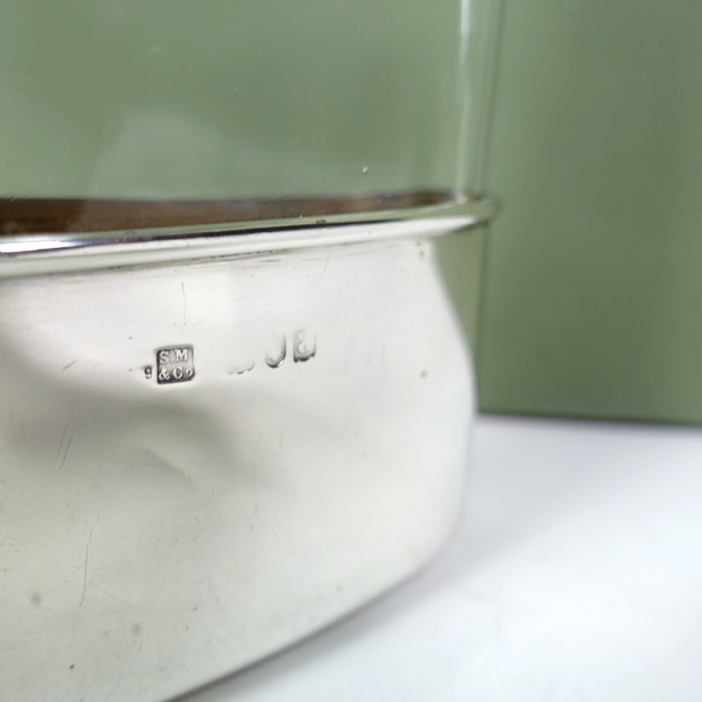 19TH C SILVER & GLASS HIP FLASK View IV