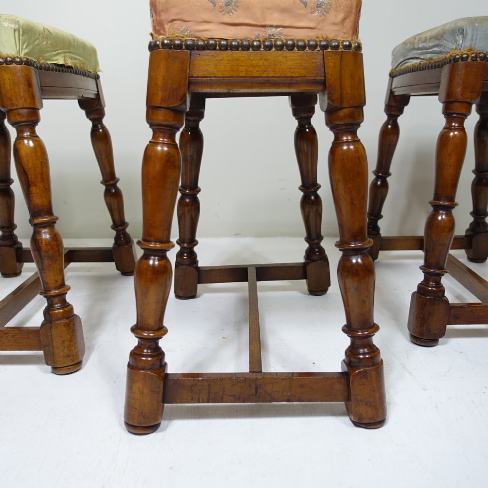 THREE 18TH C WALNUT STOOLS View V