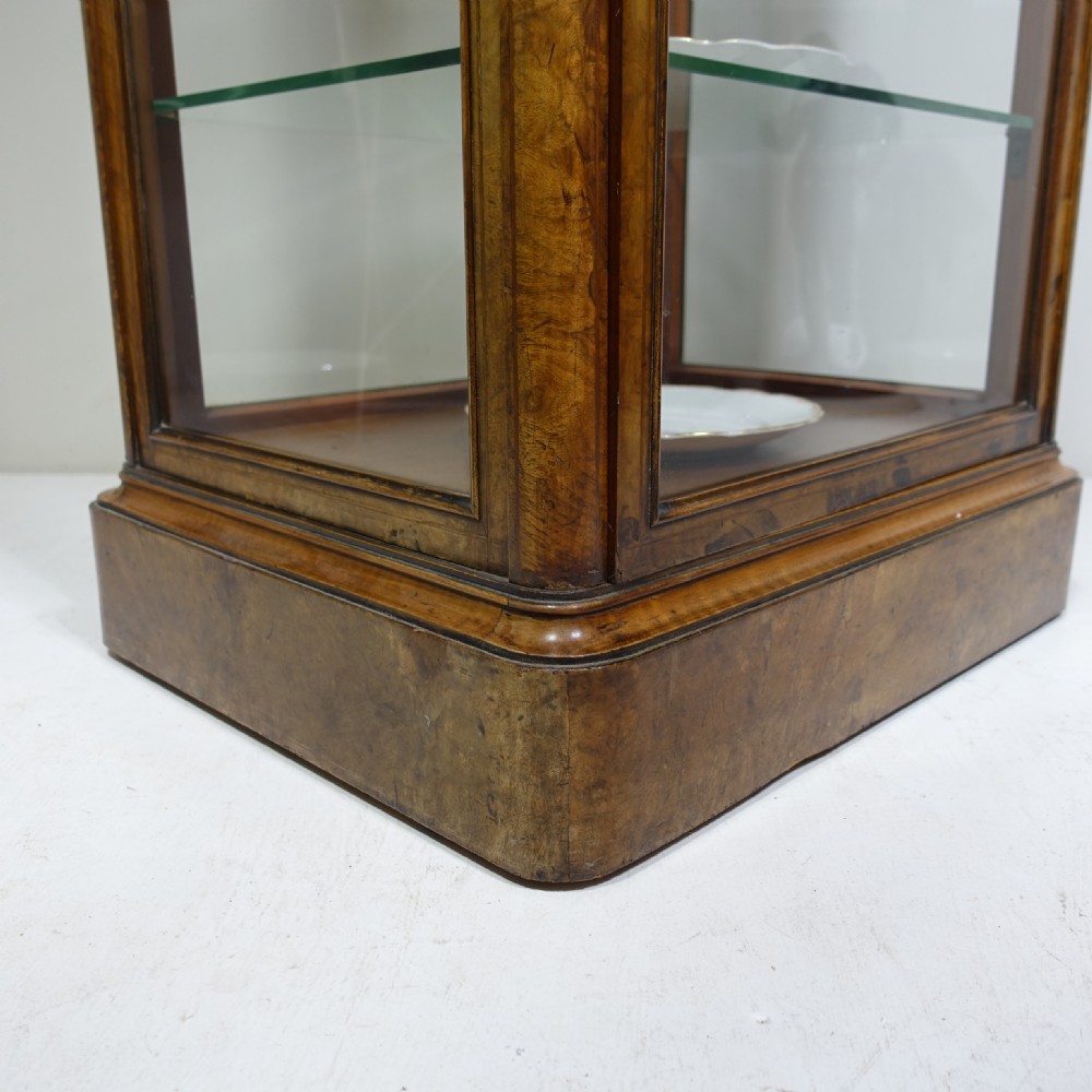 19TH C BURR WALNUT DISPLAY CABINET View IV