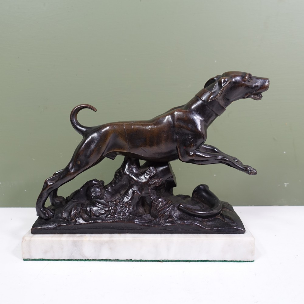 PAIR OF EARLY 19TH C BRONZE DOGS  View III