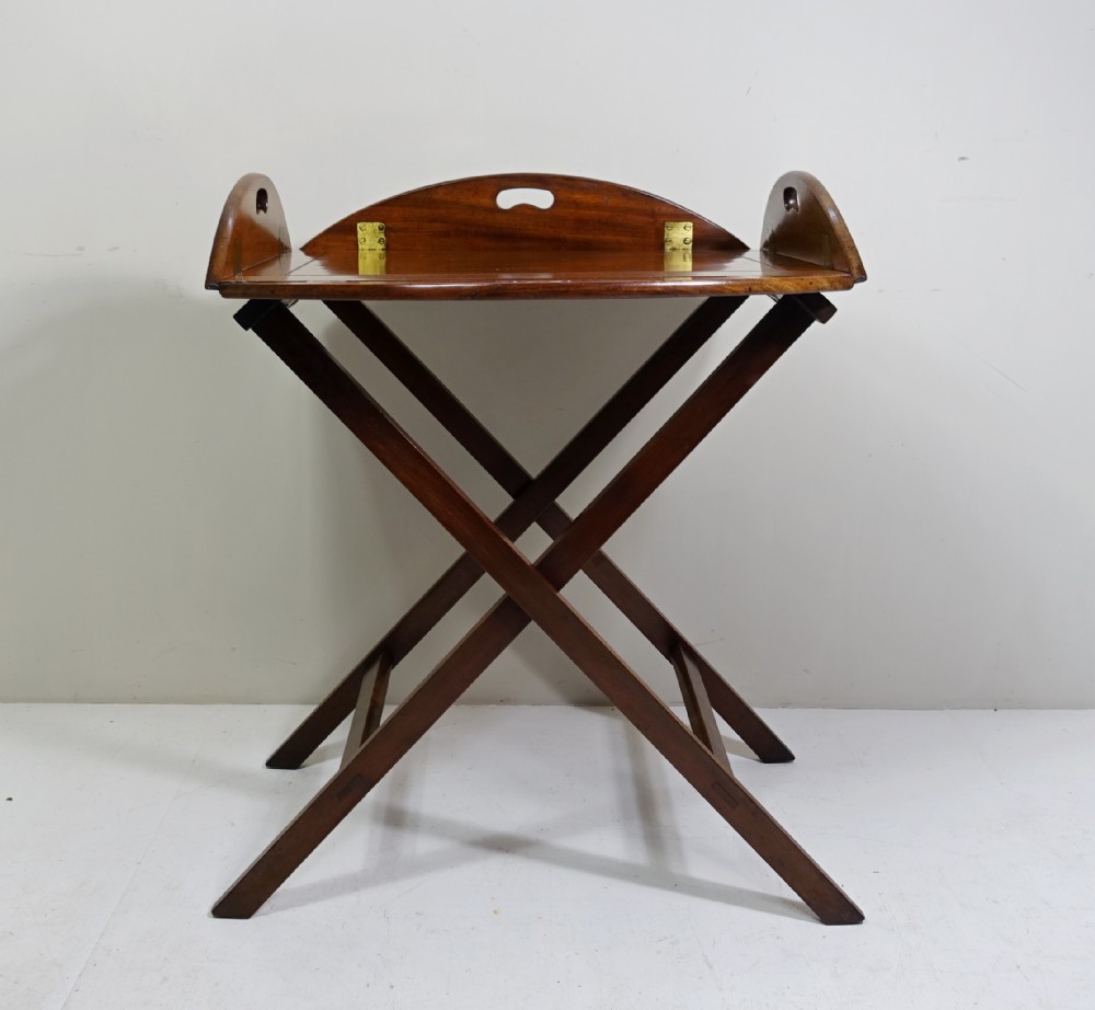 18TH C MAHOGANY BUTLERS TRAY & STAND