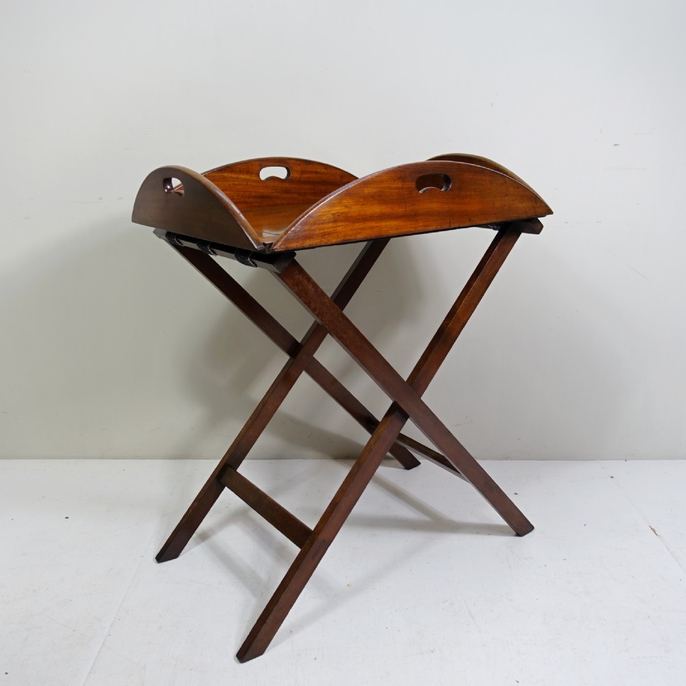 18TH C MAHOGANY BUTLERS TRAY & STAND View III