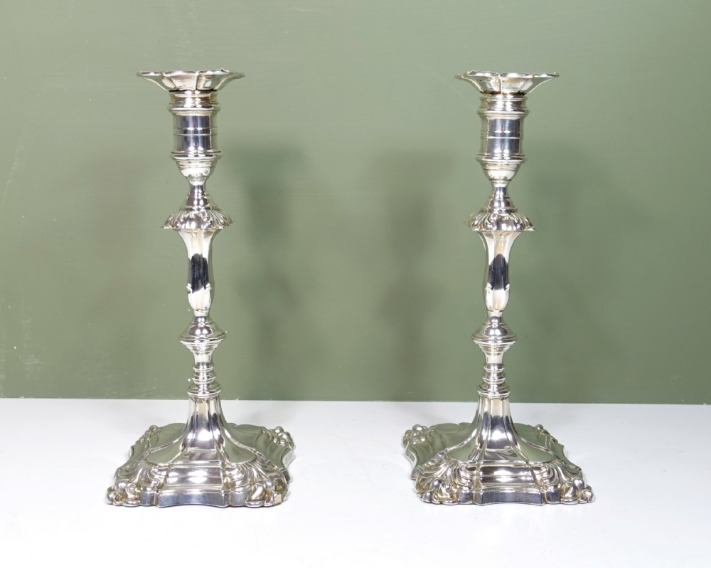 PAIR OF SILVER CANDLESTICKS, SHEFFIELD 1910