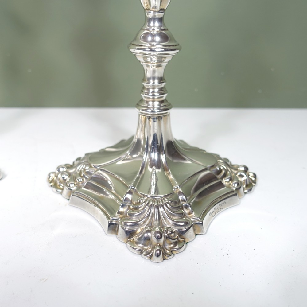 PAIR OF SILVER CANDLESTICKS, SHEFFIELD 1910 View II