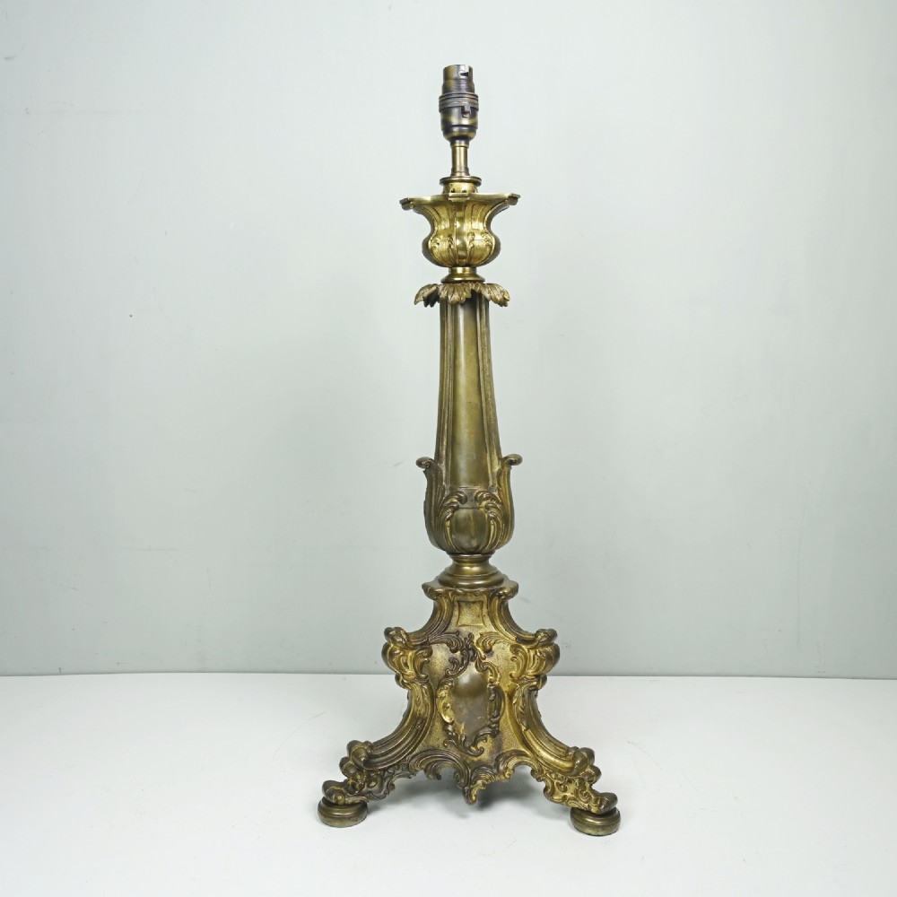 19TH C ORMOLU & BRASS LAMP BASE View II