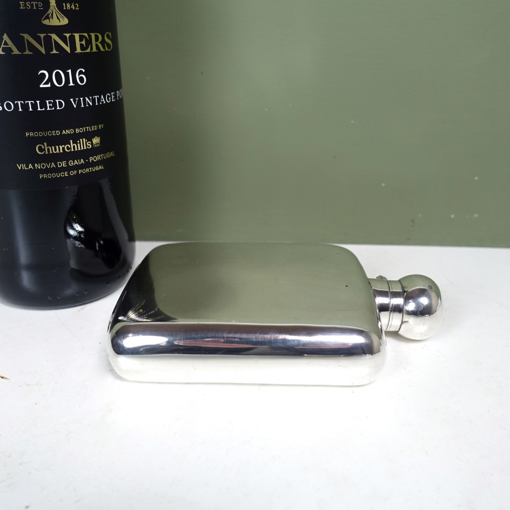 SOLID SILVER HIP FLASK 1898 View IV
