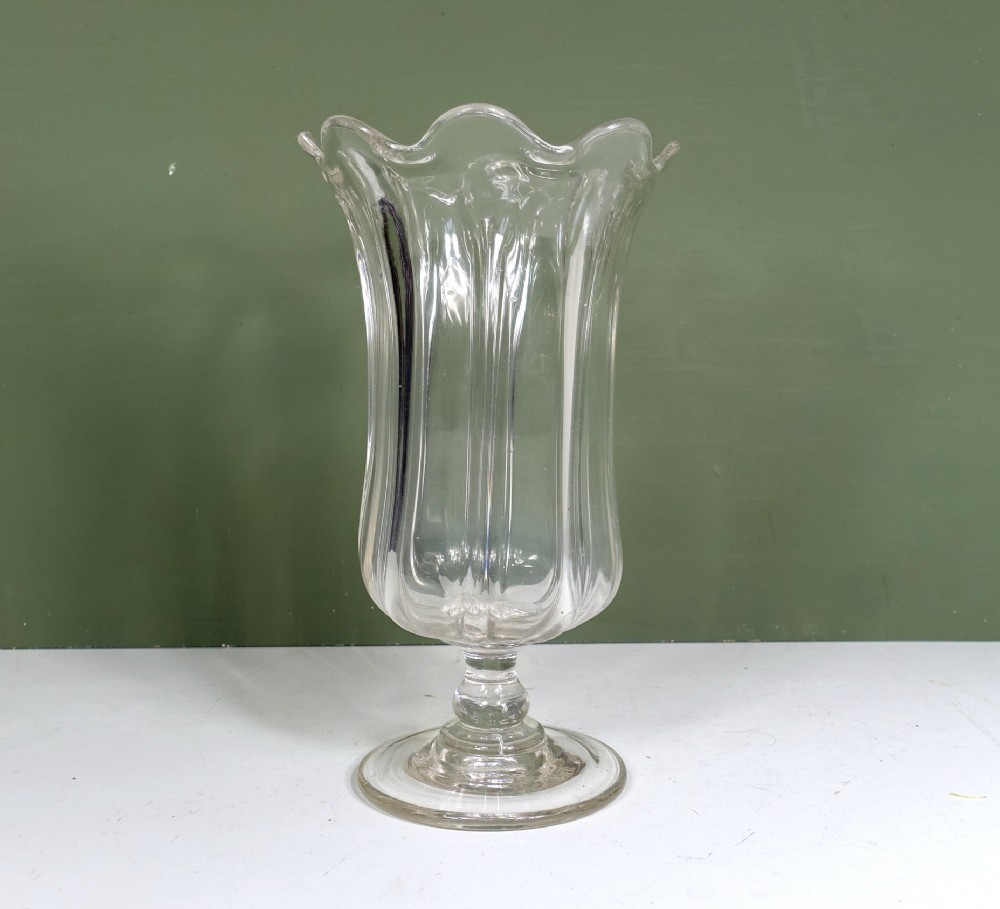 19TH C GLASS CELERY VASE