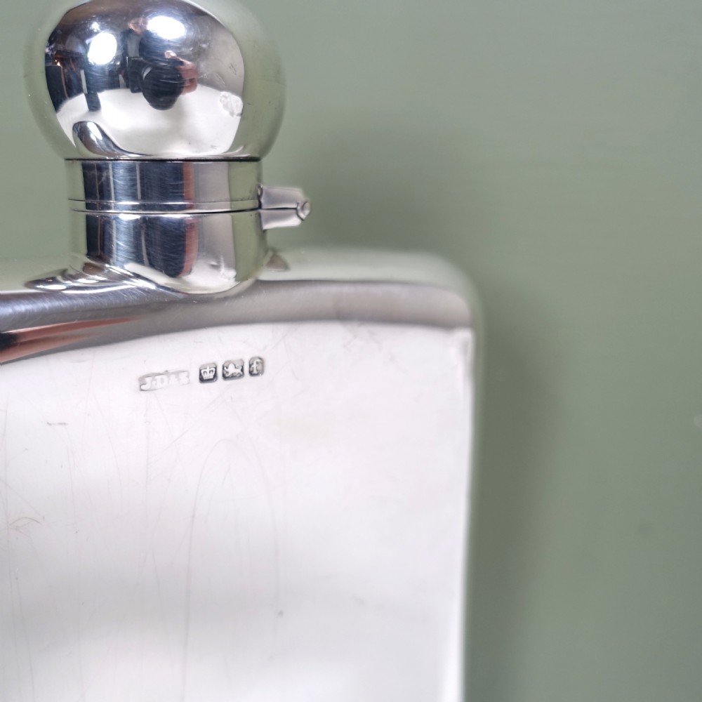 SOLID SILVER HIP FLASK 1898 View VI
