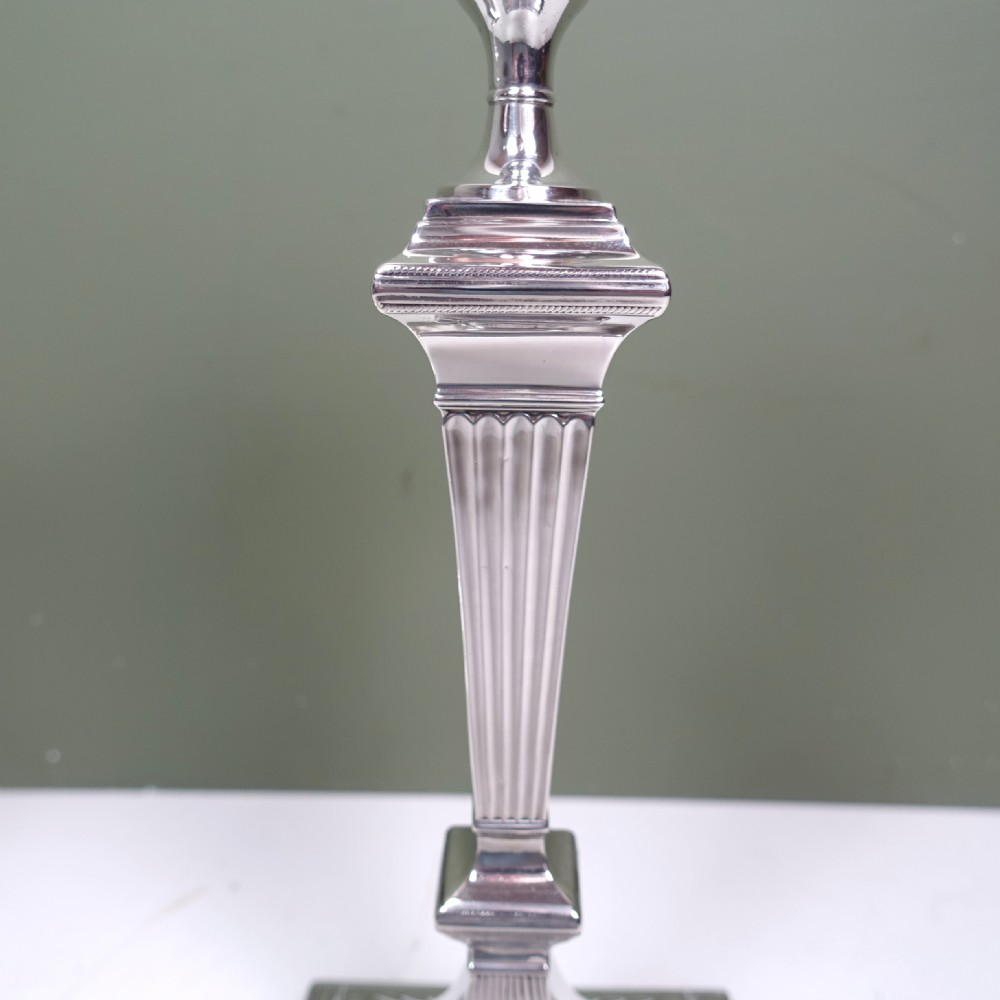 PAIR OF SILVER CANDLESTICKS, LONDON 1896 View VI