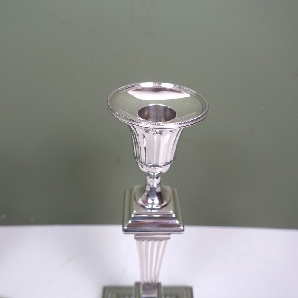 PAIR OF SILVER CANDLESTICKS, LONDON 1896 View VII