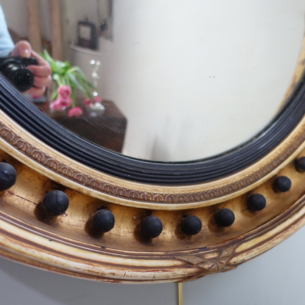 19TH C GILT CONVEX MIRROR View III