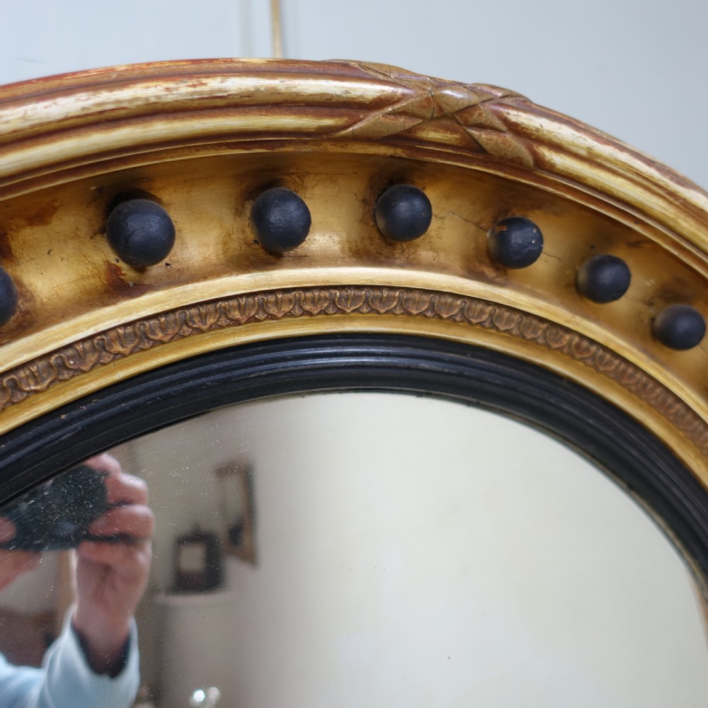 19TH C GILT CONVEX MIRROR View IV