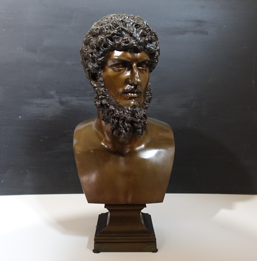 19TH C BRONZE BUST OF MARCUS AURELIUS