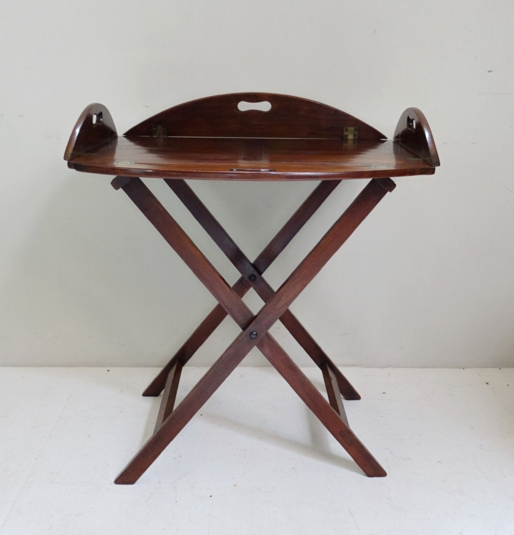 18TH C MAHOGANY BUTLERS TRAY & STAND