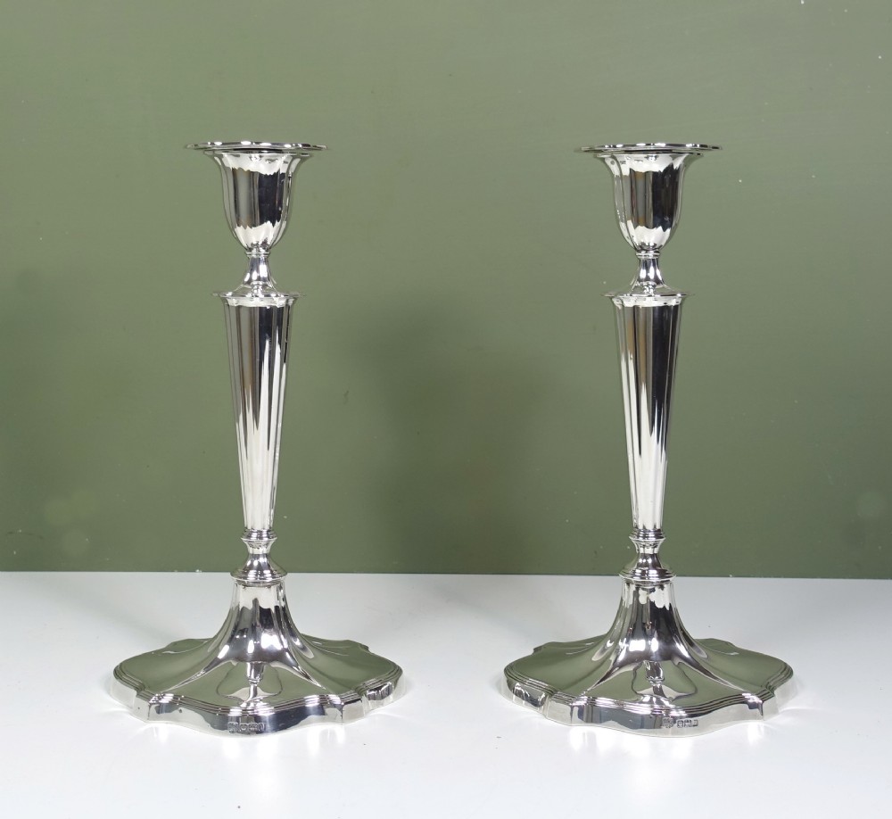 LARGE PAIR OF SILVER CANDLESTICKS
