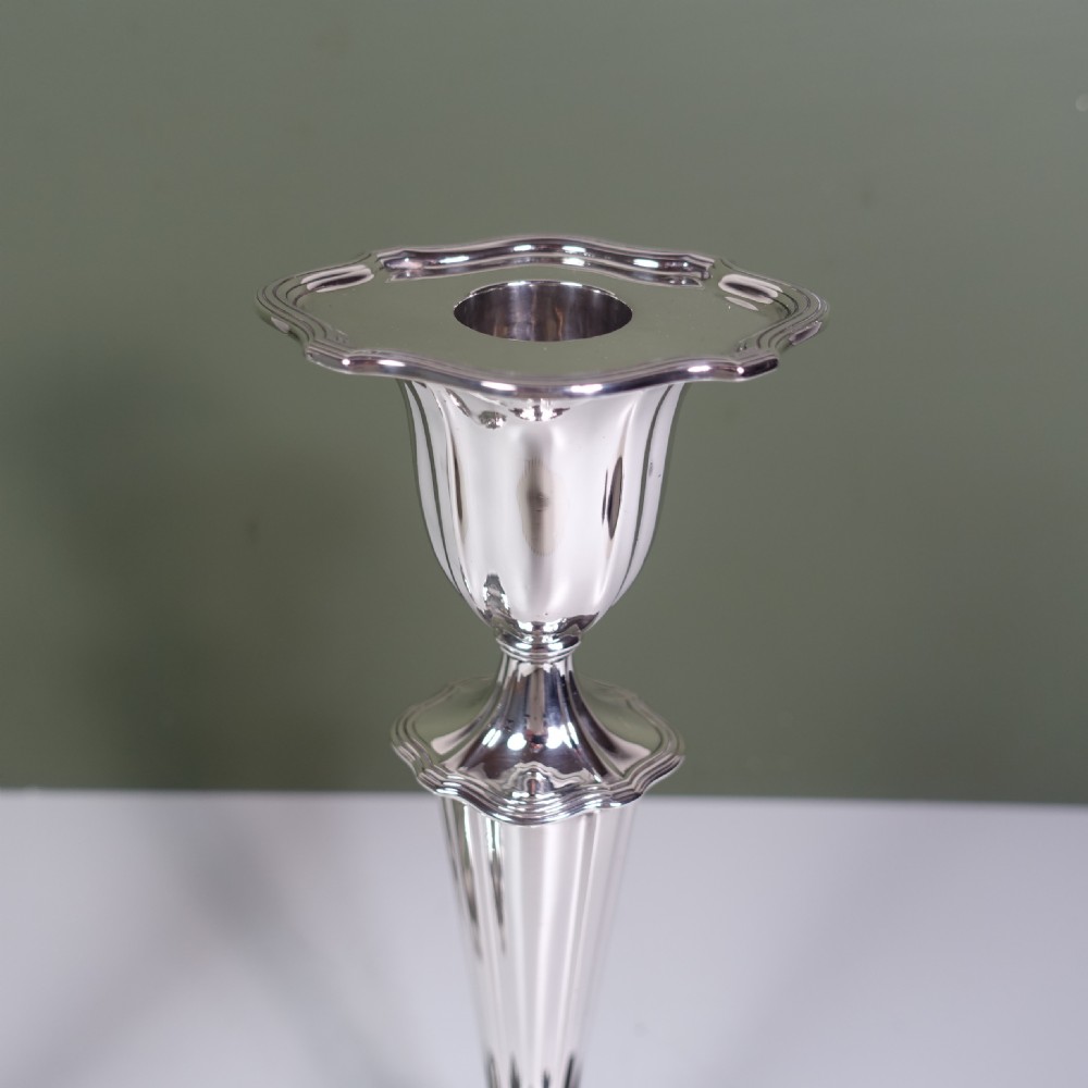 LARGE PAIR OF SILVER CANDLESTICKS View IV