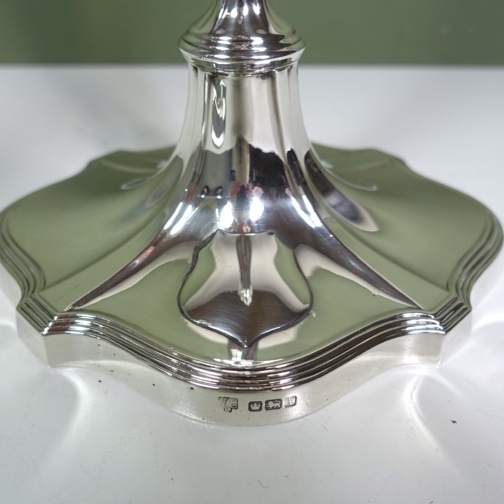 LARGE PAIR OF SILVER CANDLESTICKS View V