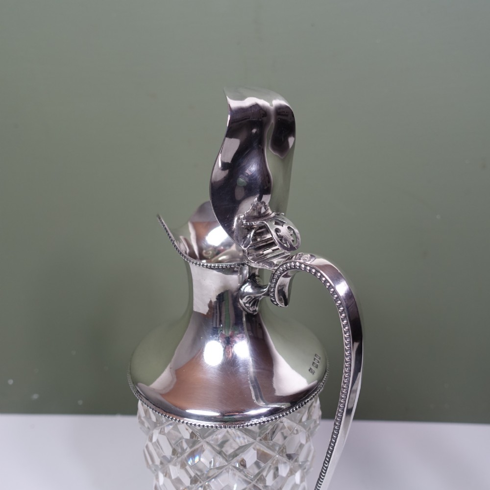 SILVER & CUT GLASS CLARET JUG View IV