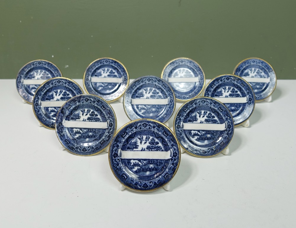 SET OF TEN 19TH C NAME PLATES