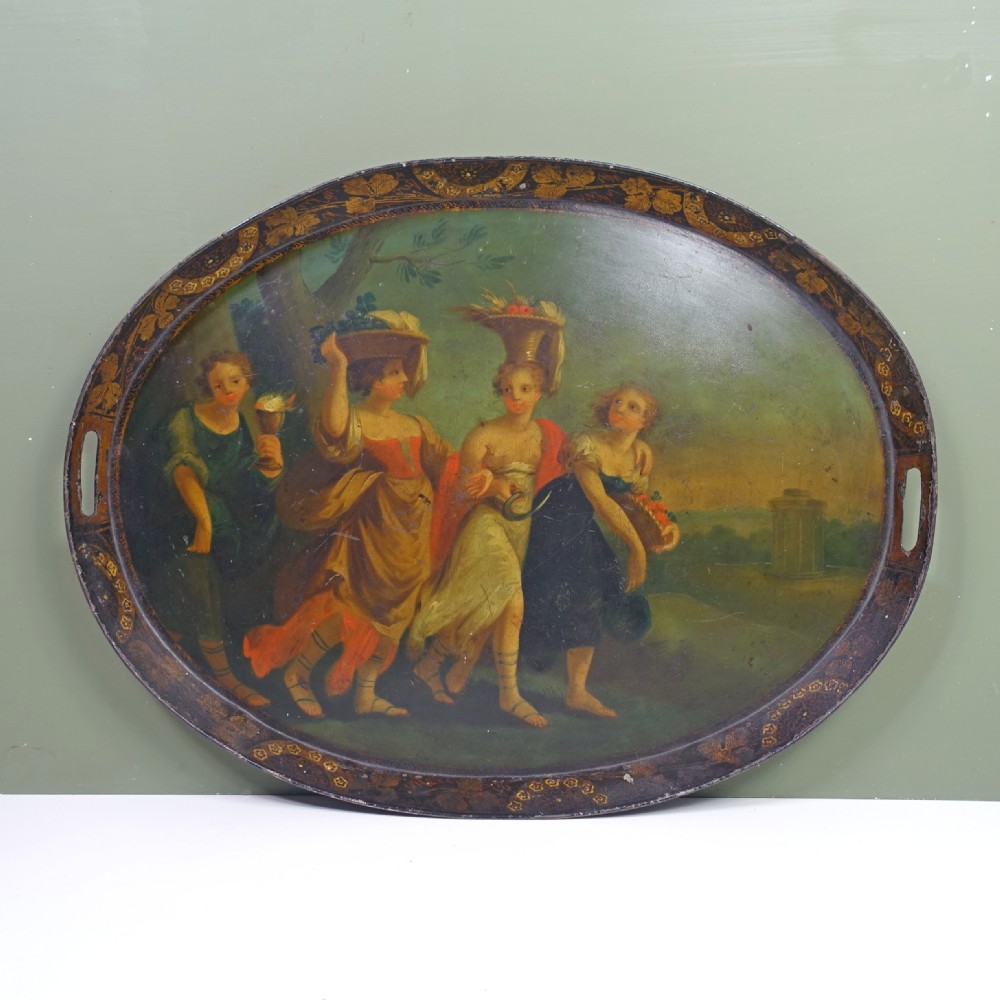 REGENCY PONTYPOOL TOLE TRAY 'FOUR SEASONS'