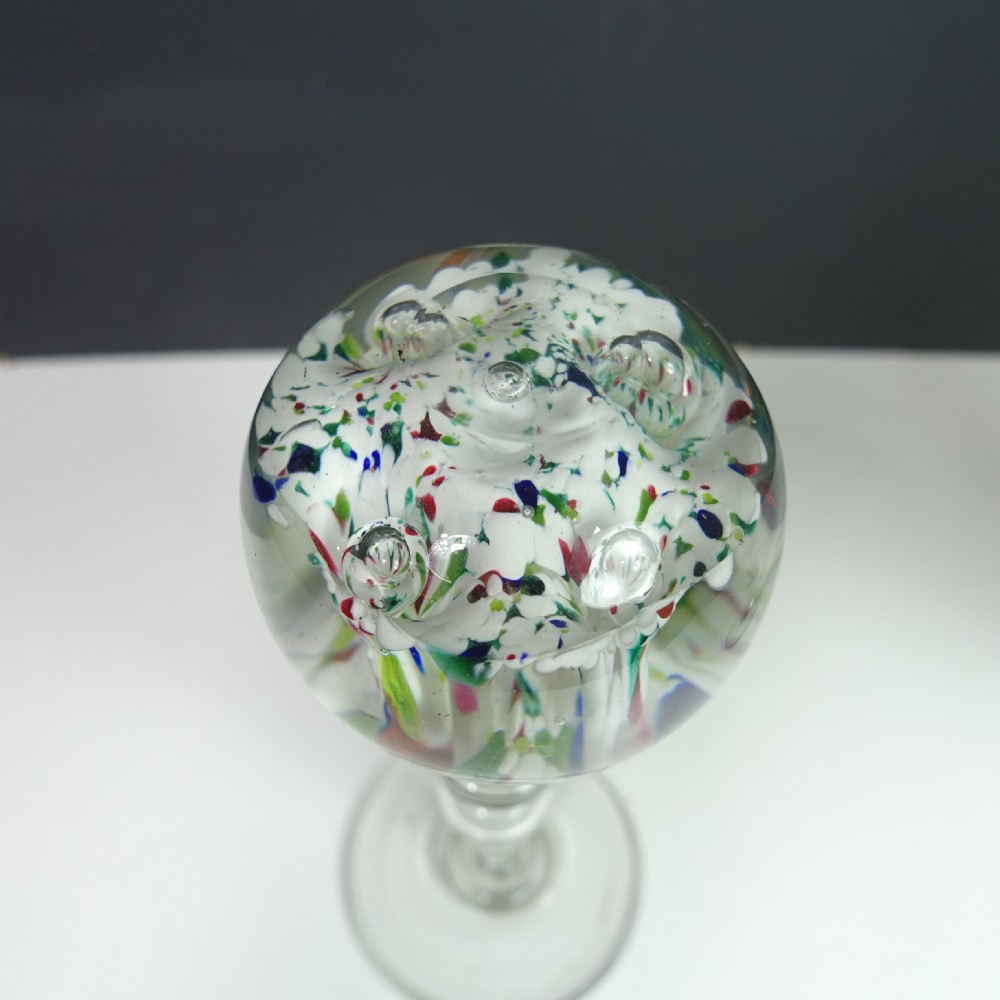 PAIR OF EARLY 19TH  C GLASS ORBS View III