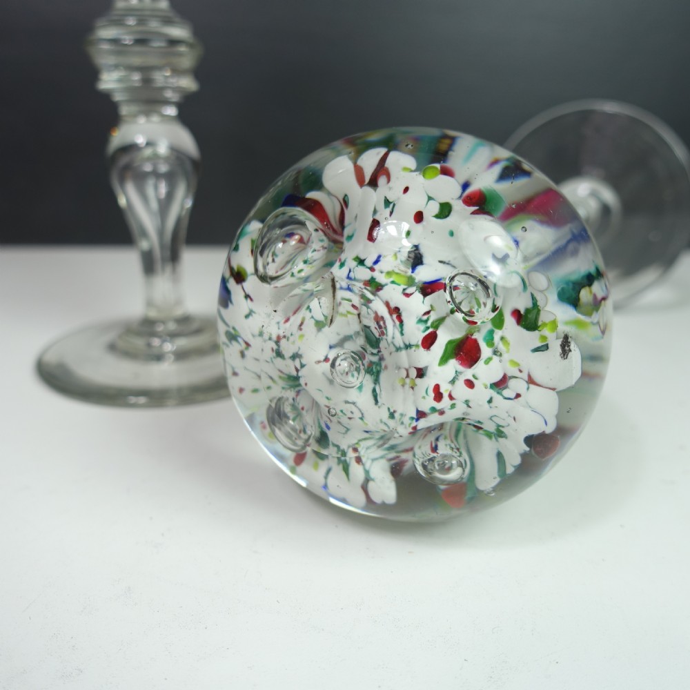PAIR OF EARLY 19TH  C GLASS ORBS View V