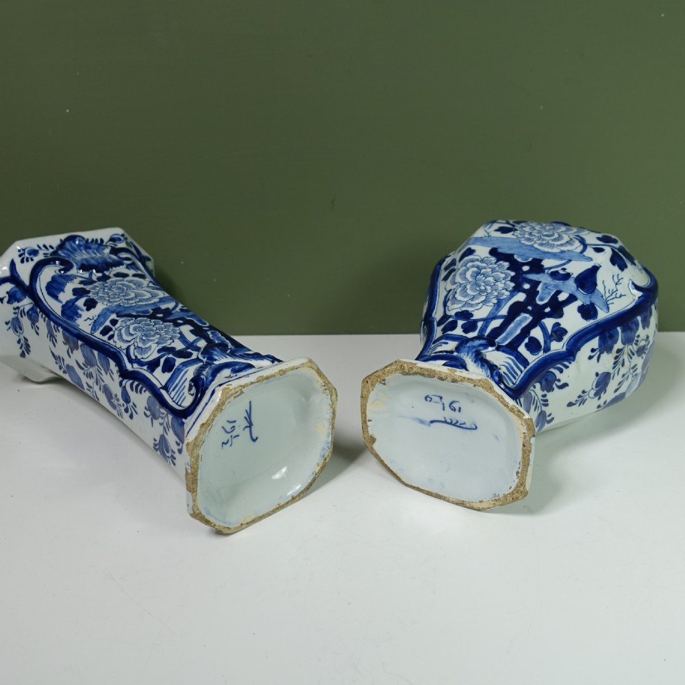SET OF FIVE 18TH C DELFT VASES View VI