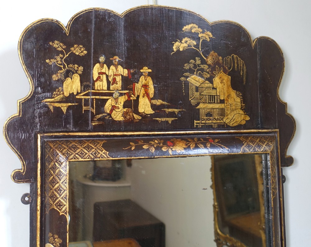 18TH C DECORATED LACQUER MIRROR View III