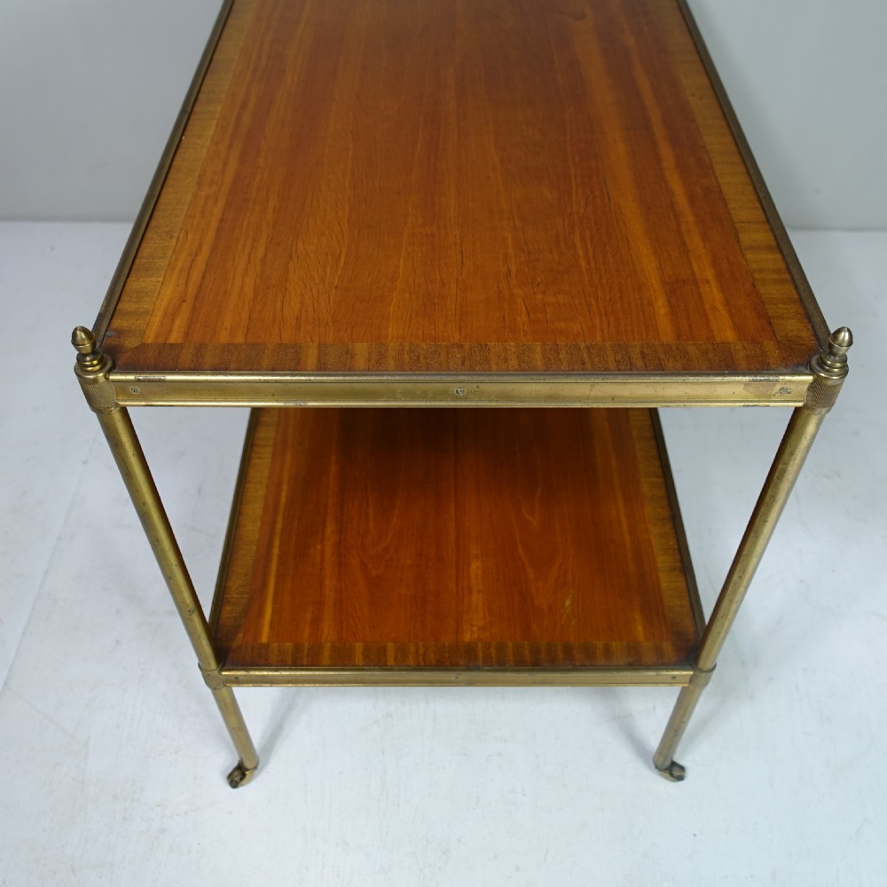 TWO TIER SATINWOOD & BRASS TABLE View VII