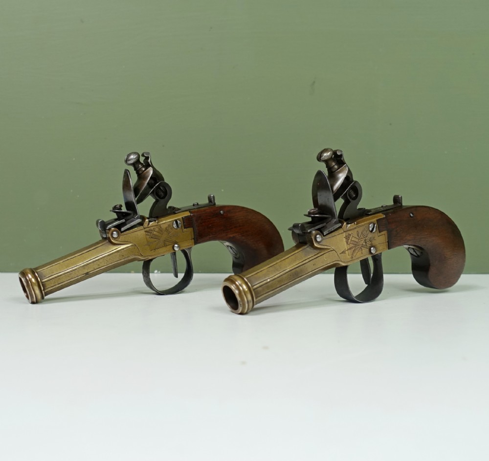 PAIR OF 18TH C FLINTLOCK PISTOLS