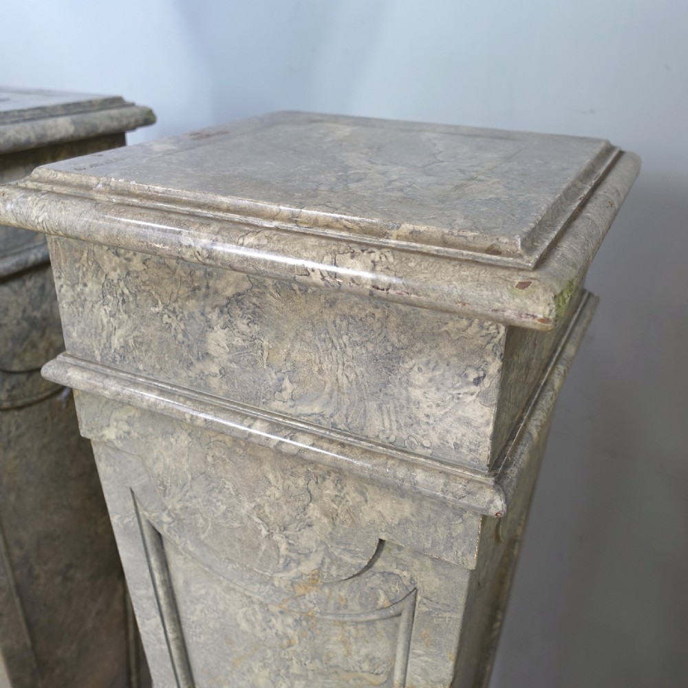 PAIR OF SIMULATED MARBLE PEDESTALS View V