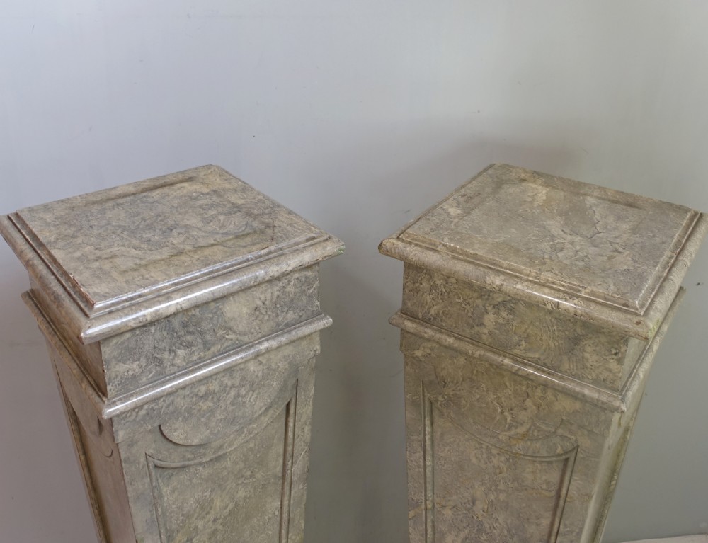 PAIR OF SIMULATED MARBLE PEDESTALS View VI