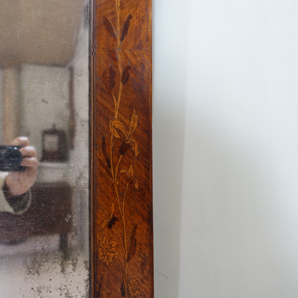 EARLY 19TH C WALNUT INLAID MIRROR View II