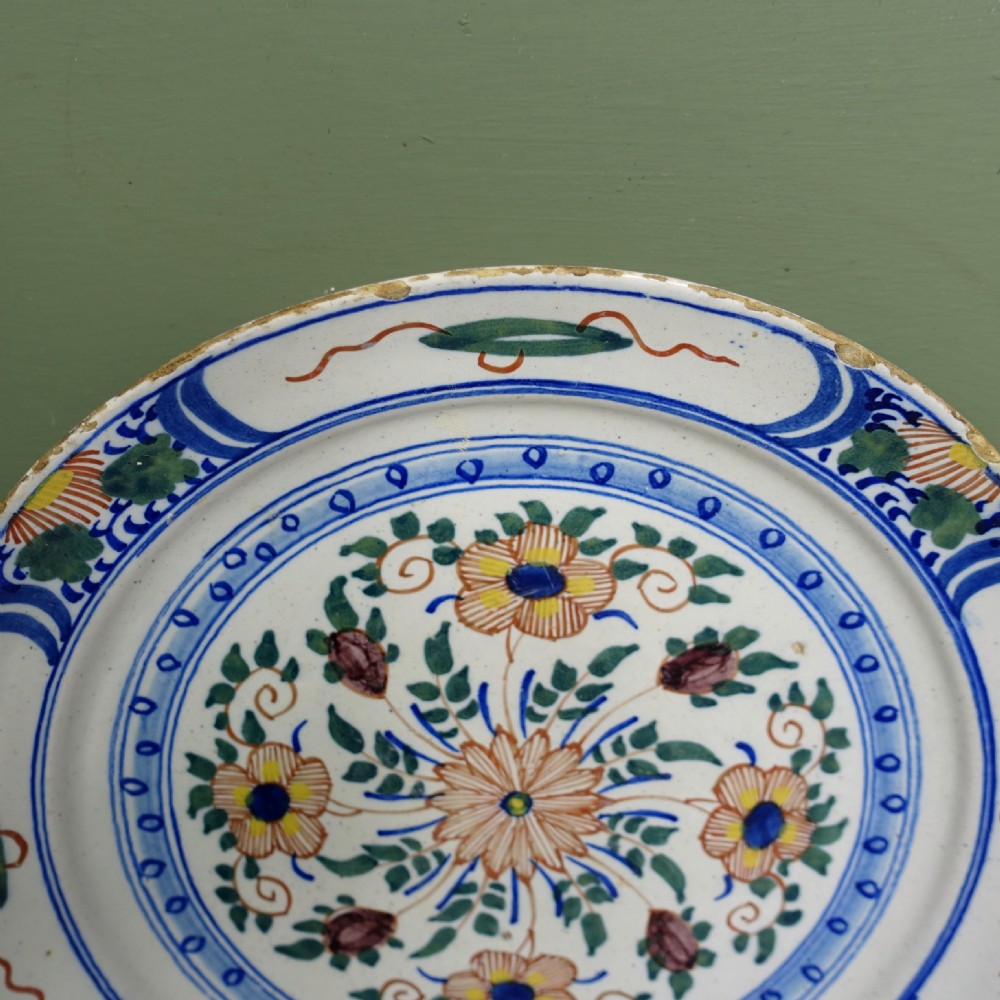 PAIR OF 18TH C DELFT POLYCHROME PLATES View III