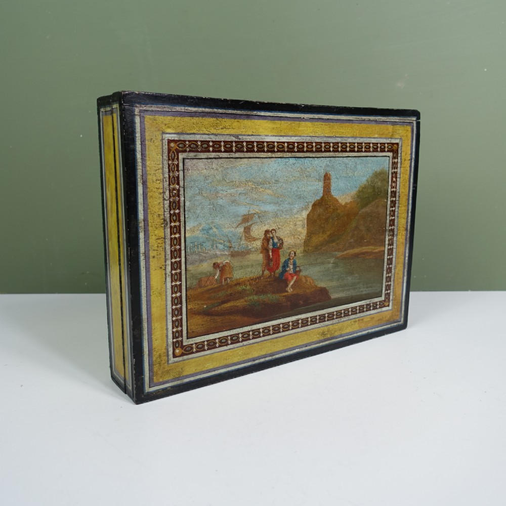 EARLY 19TH C DECORATED SPA BOX