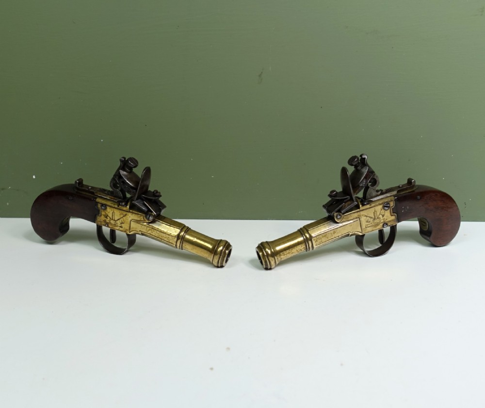 PAIR OF 18TH C FLINTLOCK PISTOLS