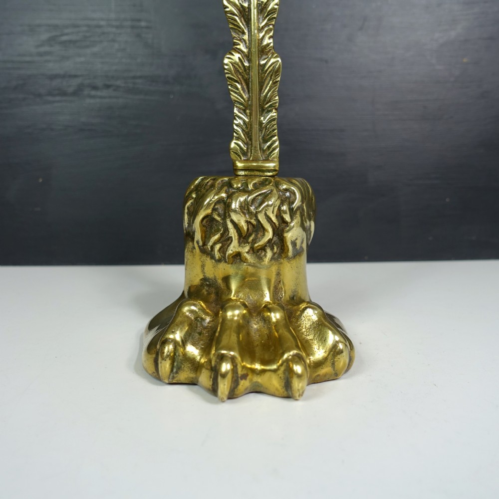 19TH C BRASS LIONS PAW DOOR PORTER View II