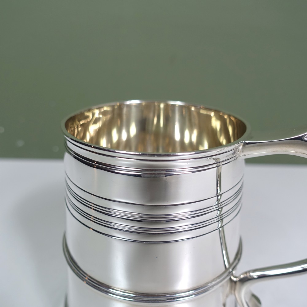 SOLID SILVER ONE PINT TANKARD View VI