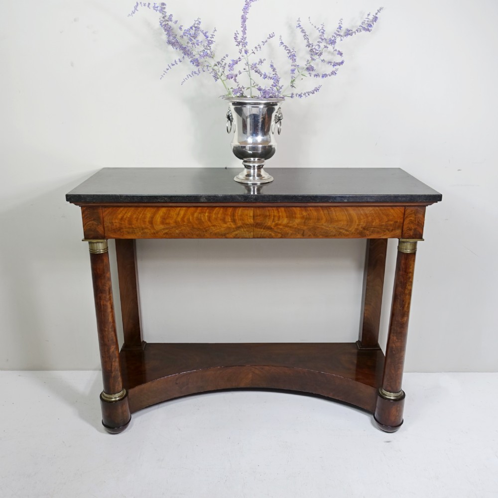 EARLY 19TH C MAHOGANY & MARBLE CONSOLE TABLE View II
