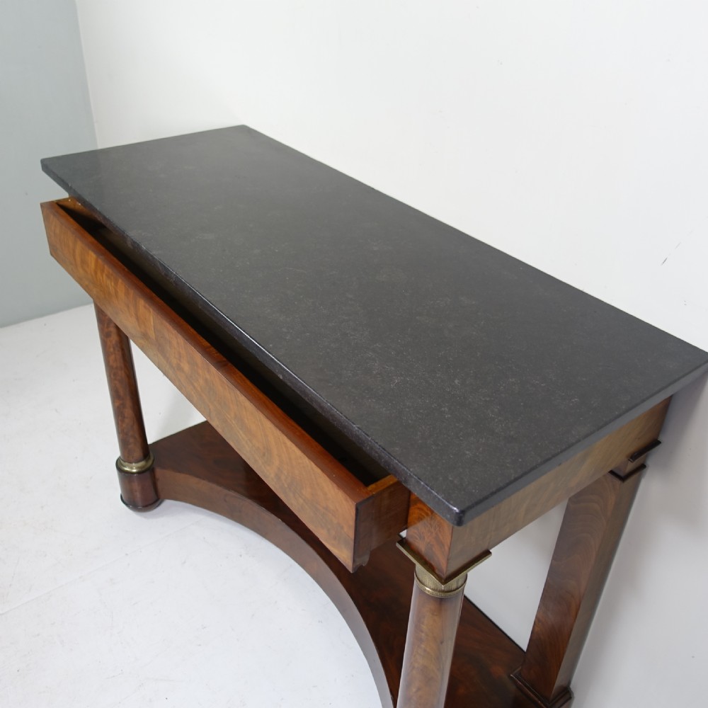 EARLY 19TH C MAHOGANY & MARBLE CONSOLE TABLE View V