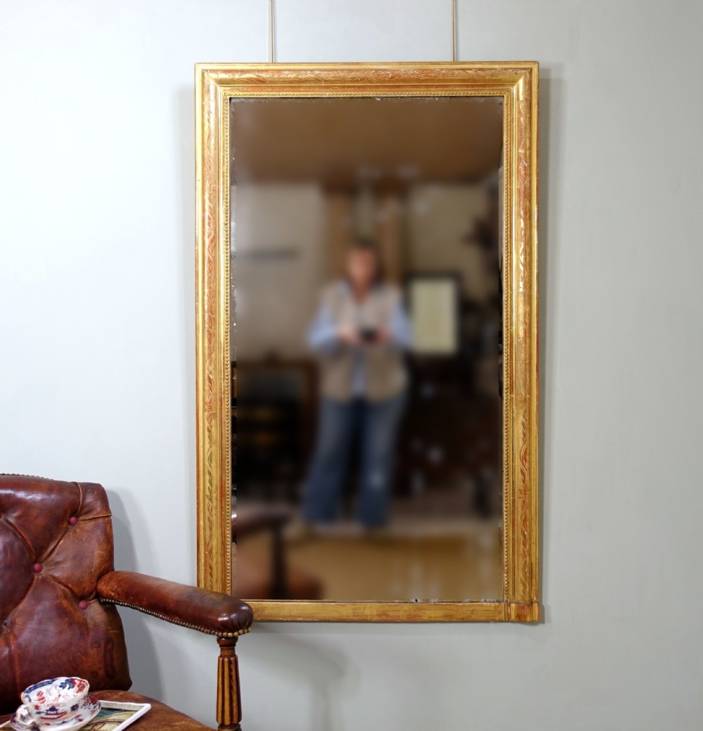TALL 19TH C GILT MIRROR