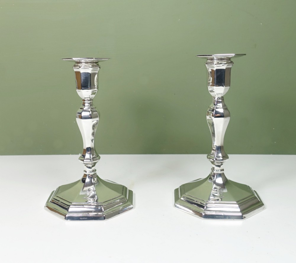 PAIR OF SILVER CANDLESTICKS, 1897